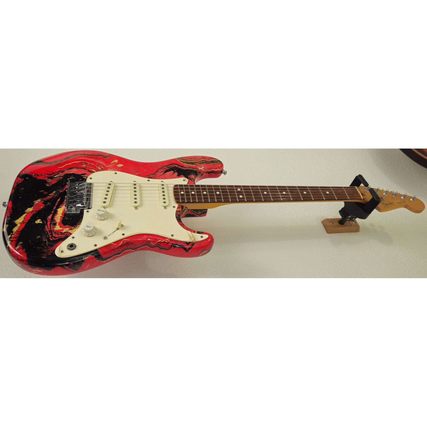 MINT 1983 Fender Bowling Ball American Stratocaster Red Swirl Marble Vintage Electric Guitar