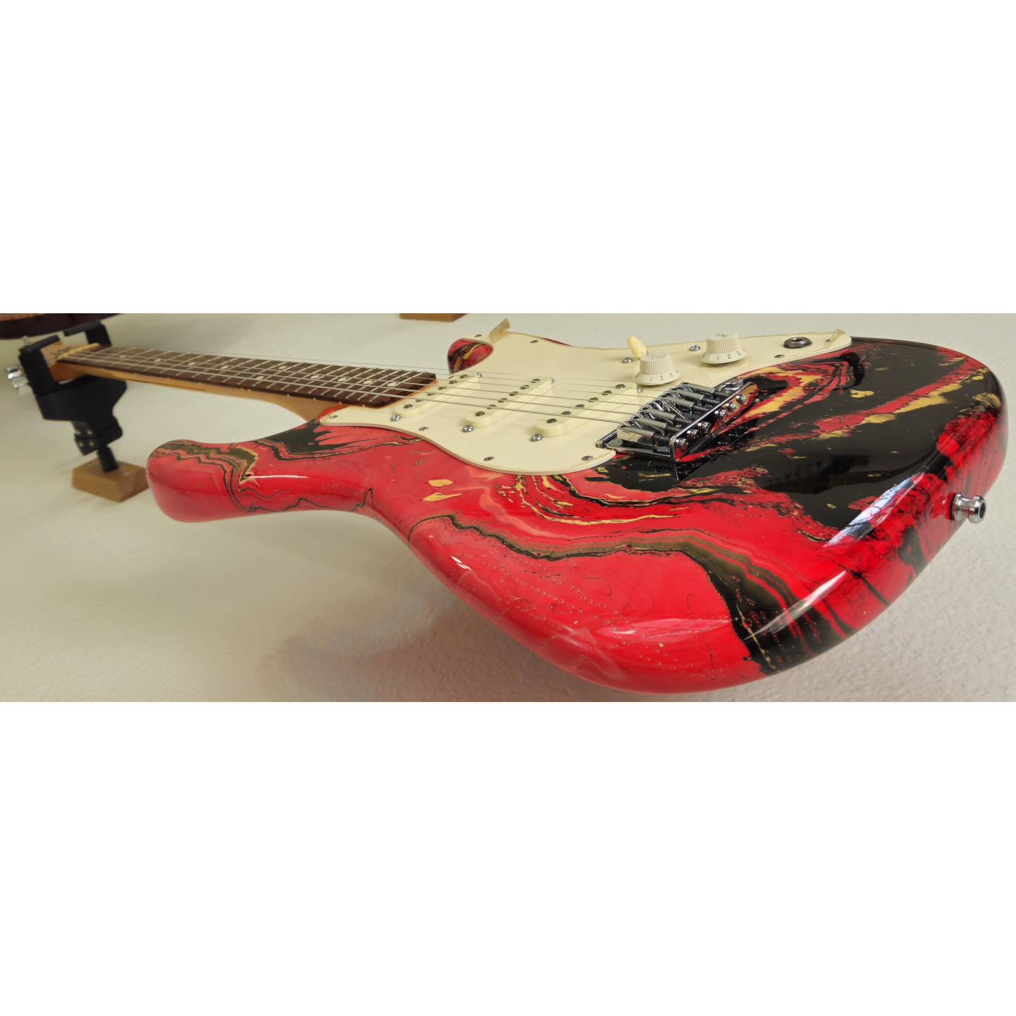 MINT 1983 Fender Bowling Ball American Stratocaster Red Swirl Marble Vintage Electric Guitar