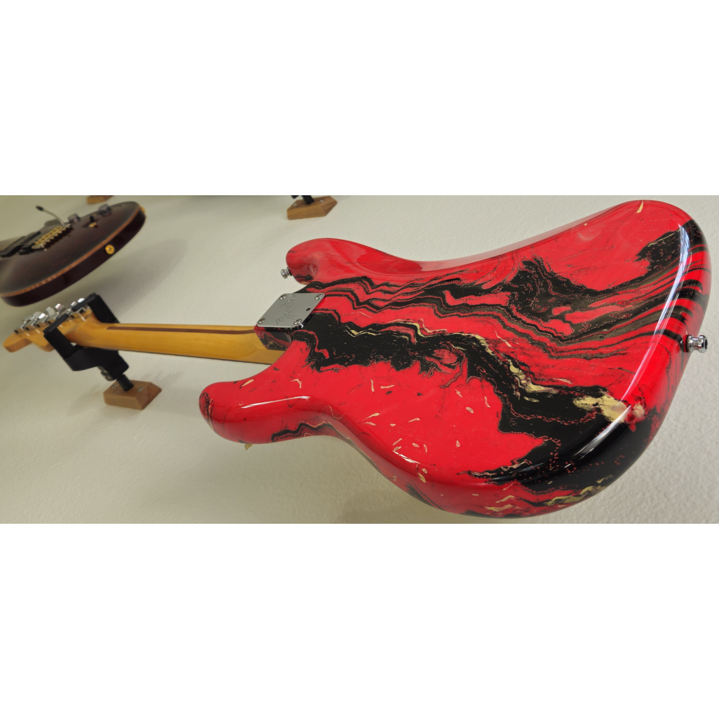 MINT 1983 Fender Bowling Ball American Stratocaster Red Swirl Marble Vintage Electric Guitar
