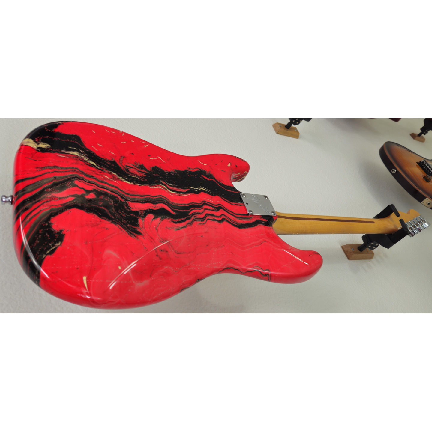 MINT 1983 Fender Bowling Ball American Stratocaster Red Swirl Marble Vintage Electric Guitar