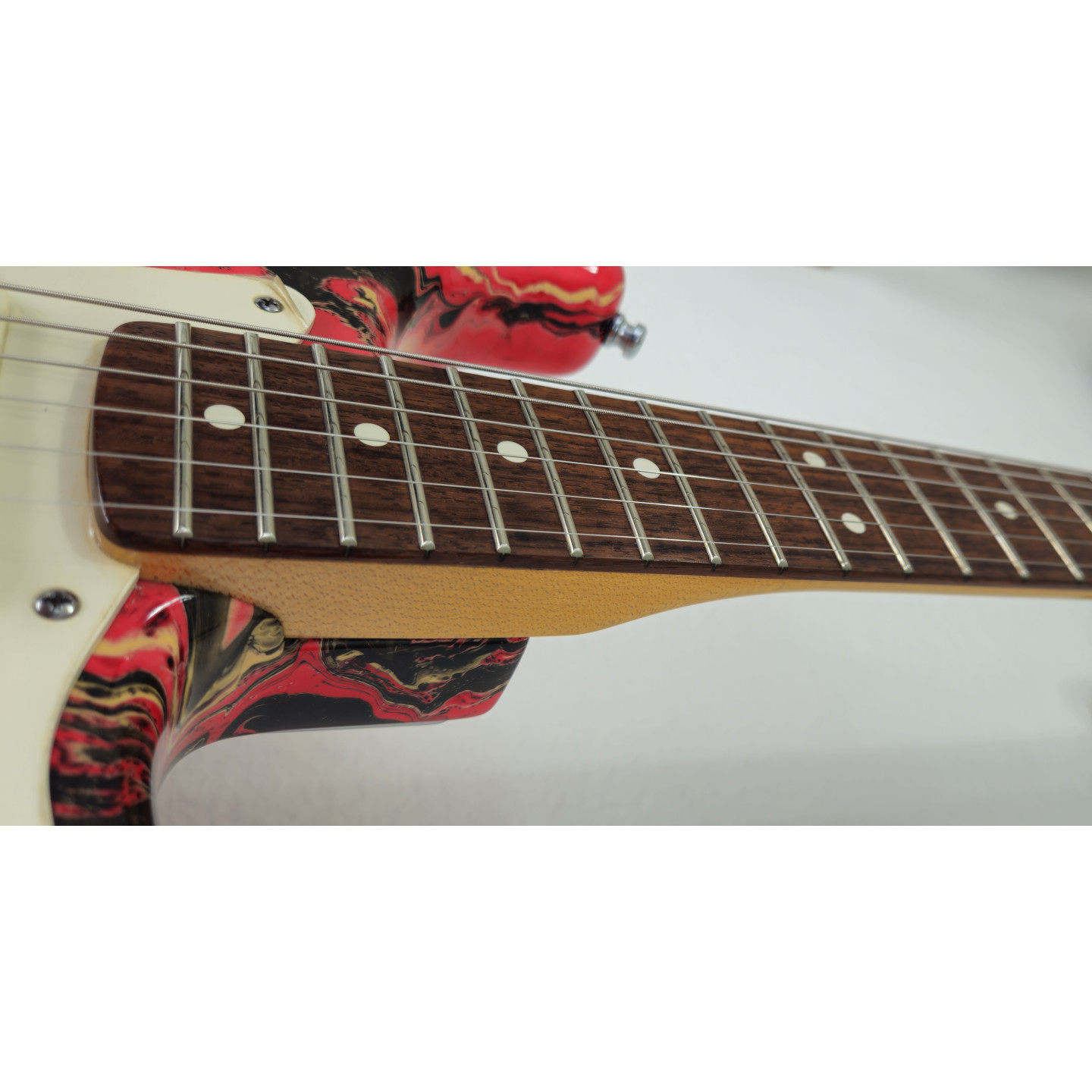 MINT 1983 Fender Bowling Ball American Stratocaster Red Swirl Marble Vintage Electric Guitar