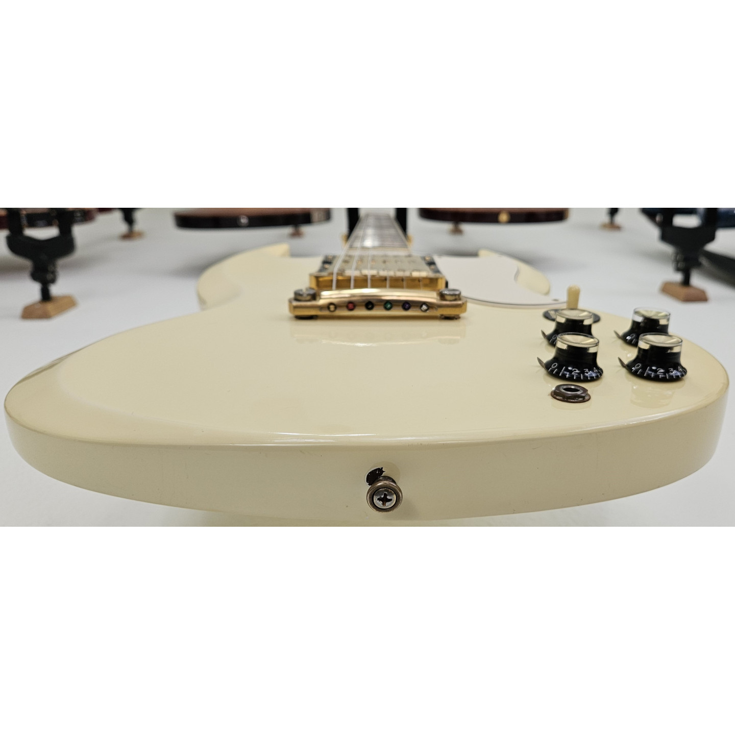 1992 Gibson Historic '61 Les Paul SG Reissue Custom Antique Ivory White 3-Pickup '62 Vintage Electric Guitar