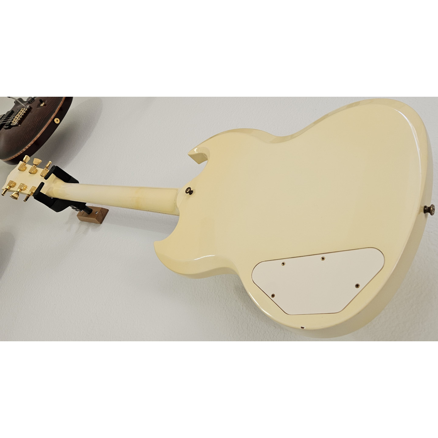 1992 Gibson Historic '61 Les Paul SG Reissue Custom Antique Ivory White 3-Pickup '62 Vintage Electric Guitar