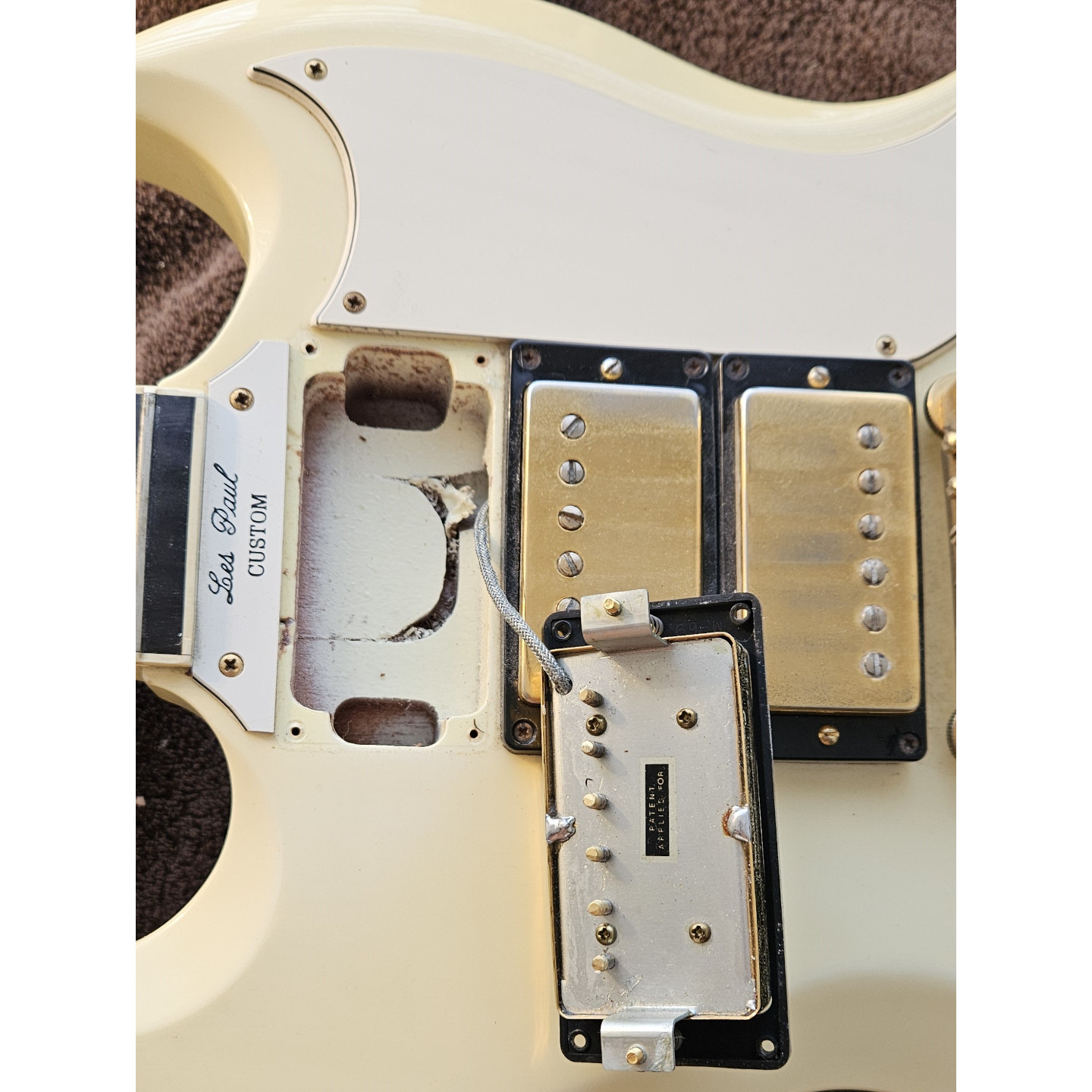 1992 Gibson Historic '61 Les Paul SG Reissue Custom Antique Ivory White 3-Pickup '62 Vintage Electric Guitar