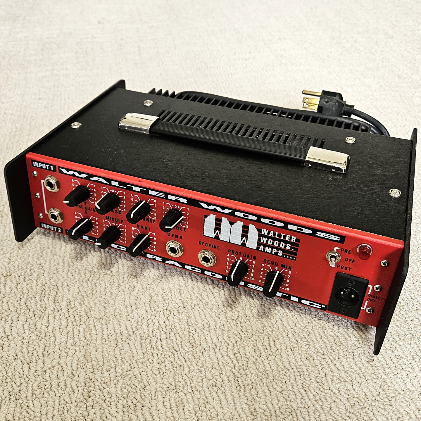 1995 Walter Woods Electracoustic Red Light Portable Bass Head Amplifier