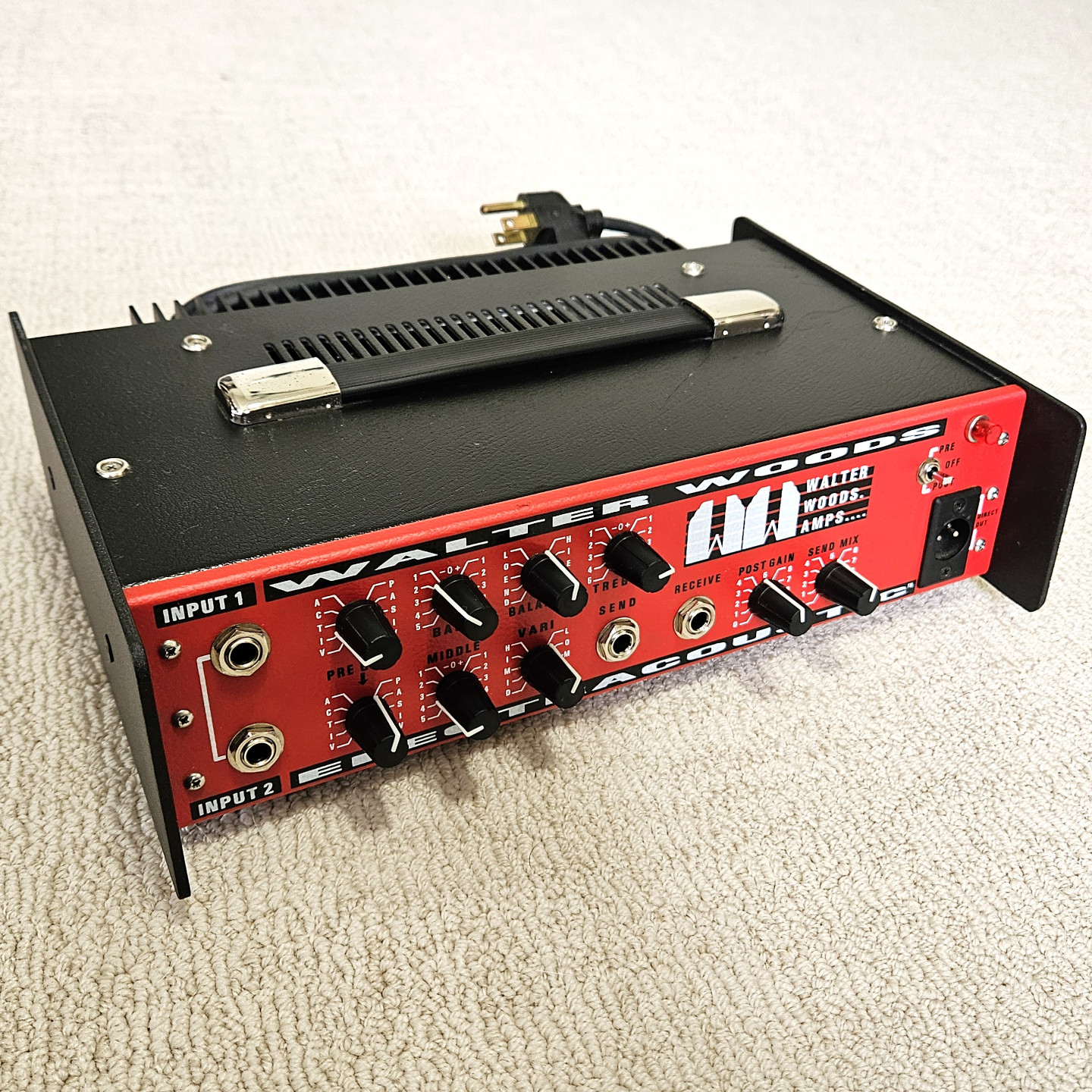 1995 Walter Woods Electracoustic Red Light Portable Bass Head Amplifier